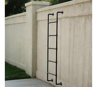 Wall Mounted Attic Loft Ladder 5ft 6ft 7ft 8ft Window Well Egress Ladders，Heavy-Duty Fire Emergency Escape Ladder for Basement, Attic Climbing Ladder for Indoor Outdoor Use(300cm/118in)