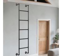 Wall Mounted Attic Loft Ladder Wall Mounted Metal Ladder for Home Loft，Basement Window Well Egress Climbing Ladders, Straight Ladder for Dorm Library Deck Apartments(240cm/94in)