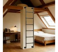 Wall Mounted Attic Loft Ladder Wall Mounted Metal Ladder for Home Loft，Basement Window Well Egress Ladders, Climb Ladder for Home, Library, Attic, Dorm, Small Spaces(260cm/102in)