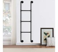 Wall Mounted Attic Loft Ladder, Wrought Iron Multi-Purpose Straight Ladder for Home, Safety Egress Replacement Ladder for Dorms and RVs