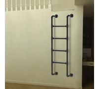 Wall Mounted Attic Stairs Egress Ladder, Tall Safety Side Climb Ladder for Dorms Bedrooms Apartments Bunk Bed Hotels Balcony, Black Entrance Fire Escape Ladder(195cm/77in)