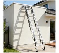 Wall Mounted Attic Stairs, Folding Loft Ladder Stairs, Telescopic Ladder With 2 Handrails, 660LBS/300KG Capacity, Attic Stairs for Indoor, Outdoor, Storehouse, Basement, Garage (2.19-2.28m/7.2-7.5ft)