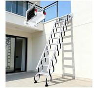 Wall Mounted Attic Stairs, Folding Loft Ladder Stairs, Telescopic Ladder With 2 Handrails, 660LBS/300KG Capacity, Attic Stairs for Indoor, Outdoor, Storehouse, Basement, Garage (2.44-2.54m/8.0-8.3ft)