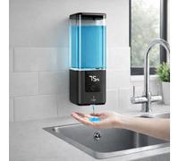 Wall Mounted Automatic Soap Dispenser: 540ml/19fl oz Liquid Soap Dispenser Electric with 5 Adjustable Levels, LED Digital Display Screen & IR Sensor, USB-C Rechargeable for Bathroom Kitchen Hotel Kids