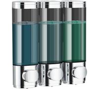 Wall-mounted automatic soap dispenser for Shampoo, hand Soap, Toothpaste, and Liquid, 300ml X 3, Plastic, Suitable for Bathroom, Kitchen, Hotel (Galvanic Silver Plating)