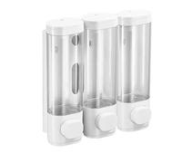 Wall-mounted automatic soap dispenser for Shampoo, hand Soap, Toothpaste, and Liquid, 300ml X 3, Plastic, Suitable for Bathroom, Kitchen, Hotel (White)-Limited Stock