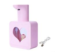 Wall Mounted Automatic Soap Dispenser Touchless Foam Dispenser with Sensor 400ml Capacity USB Rechargeable Battery for Bathroom Kitchen Office Use(Girls powder)