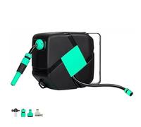 Wall-Mounted Automatic Telescopic Water Pipe Storage Rack - Car Wash Retractor for Garden Hose Space-Saving Water Wheel Organizer (20m)