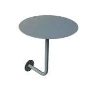 Wall Mounted Bar Table with Wrought Iron Top, Space-Saving L-Shape Design for Cafe and Office Use