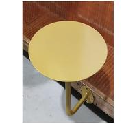 Wall Mounted Bar Table - Wrought Iron Small Side Table L-Type Round Pub Table Mid-Century Dining Desk for Cafe & Office Yellow Finish 45x40cm