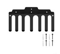 Wall Mounted Barbell Storage Rack Steel Gym Organizer Compatible with For Space Saving Vertical Barbell Holder Compatible with For Dumbbells(Seven hooks)