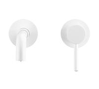 Wall-Mounted Basin Faucet, Bathroom Mixer Tap, Brass Matt Black & Polish Rose d h, Single Handle Hot & Cold Water, Ele Design for Modern Sin