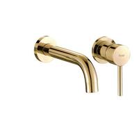 Wall Mounted Basin Faucet Rea Lungo + Box Gold, Brass