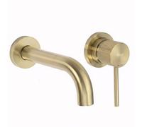 Wall Mounted Basin Faucet Rea Lungo Stripe + Boxbrush Gold
