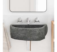 Wall-mounted basin Grey 37 x 30 x 12 cm River Stone washbasin rounded edges sink