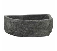 Wall-mounted basin Grey 37 x 30 x 12 cm River Stone washbasin rounded edges sink