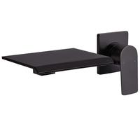 Beliani Wall Mounted Basin Mixer Tap Aponwao Brass Black, Black