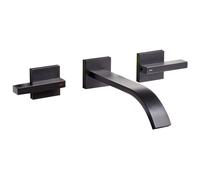 Wall Mounted Basin Mixer Tap BERRACO Brass Black