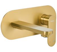 Beliani Wall Mounted Basin Mixer Tap Chapala Brass Gold