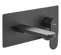 Beliani Wall Mounted Basin Mixer Tap Chungara Brass Black