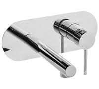 Beliani Wall Mounted Basin Mixer Tap Clavijo Brass Silver