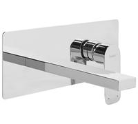 Beliani Wall Mounted Basin Mixer Tap Dichato Brass Silver