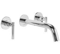 Beliani Wall Mounted Basin Mixer Tap Ishinca Brass Silver