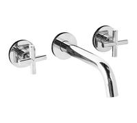 Beliani Wall Mounted Basin Mixer Tap Kaieteur Brass Silver, Silver