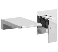 Beliani Wall Mounted Basin Mixer Tap Karuay Brass Silver