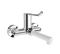 Wall Mounted Basin Tap Delabie BIOCLIP pressure balancing, standard eccentric fittings 180 mm Chrome 2610EPS