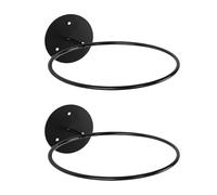Wall-Mounted Basketball and Football Storage Rack 2Pcs Black Iron Ball Holder for Space-Saving Indoor Outdoor Use Easy Installation 9.24X7.27X2.55 Inches
