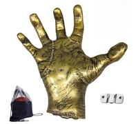Wall Mounted Basketball Holder, Premium Mechanical Hand Hand-Shaped Ball Storage Rack for Room and Garage, Basketball and Soccer Art Wall Decor Space-Saving Display Stand Organizer(Gold)