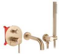 Wall Mounted Bath Faucet Rea Lungo Brush Gold + Box