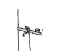 Wall Mounted Bath Shower Mixer Tap 2 Functions Single Handle Hot and Cold Wall Mounted Bath Taps with Shower Attachment Grey Interesting