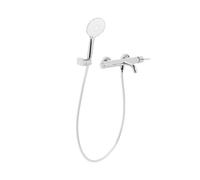 Beliani Wall Mounted Bath Shower Mixer Tap Meliquina Silver