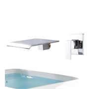 Wall Mounted Bath Taps Bathroom Faucet Matte Black Wall Mounted Waterfall Basin Faucets Single Lever Washing Taps Hot Cold Mixer Tap(Color6)