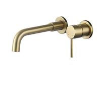Wall Mounted Bath Taps Black Bathroom Faucet Embedded Design Single Handle Hot and Cold Water Dual Hole Wall Mounted Basin Mixer(Color5)