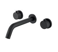 Wall Mounted Bath Taps Black Double Lever Sink Taps for Bathroom Bathroom Basin Mixer Tap Bathroom Taps Mixer Sink