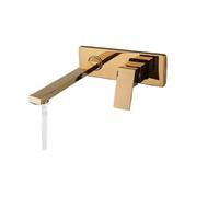 Wall Mounted Bath Taps Wall Mounted Waterfall Bathroom Faucet Hot Cold Water Mixer Tap Single Handle Bathtub Faucets Black/Gold(Color 5)