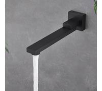 Wall Mounted Bath Taps, Waterfall Spout Wall Taps Bath Filler Tap Bathroom Faucet, Foldable 180 Degree Rotation Bath Faucet(Black)