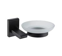 Wall Mounted Bathroom Accessories Set Stainless Steel Matt Black Unity (Glass Soap Dish)