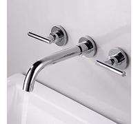 wall mounted bathroom basin mixer tap,360 degree rotation spout,three-hole wall-mounted basin faucetbathroom faucet,chrome plated,c