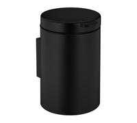 Relaxdays Wall Mounted Bathroom Bin, 3 Litres, Drop-down Mechanism, Removable Inner Bucket, Cosmetic Waste Can, Black