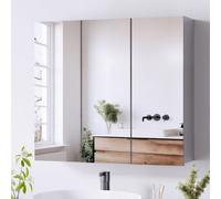 Wall-Mounted Bathroom Cabinet Mirror Door Organiser Storage Living Room White