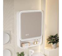 Wall-Mounted Bathroom Cabinet Rectangular Illuminated ty with Touch Button Space-Saving Bathroom Storage with One-Click Fixture for Sleek Modern Decor