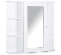 Wall Mounted Bathroom Cabinet w/ Mirror Single Door Storage Shelves HOMCOM