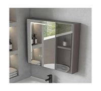 Wall-Mounted Bathroom Cabinet with HD Mirror, Large Storage Capacity, Waterproof & Moisture-Resistant, 29.5x25.6in, Ideal for Stylish Home Decor.