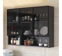 Wall-Mounted Bathroom Display Cabinet with Hidden Handle - Stylish Storage for Living Room Kitchen & Over-the-Toilet nization - Modern Home Decor