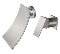 Wall-Mounted Bathroom Faucet, Single Handle, Cascade Sink Tap, Hot & Cold Water, Splash-Proof, Full Copper Construction for Modern Bathrooms