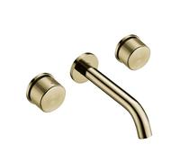 Wall-Mounted Bathroom Faucet with Two Handles Gold Finish Cascade Mixer Tap for Sink Stylish Lavabo Tap Modern Bathroom Accessories Easy Installation